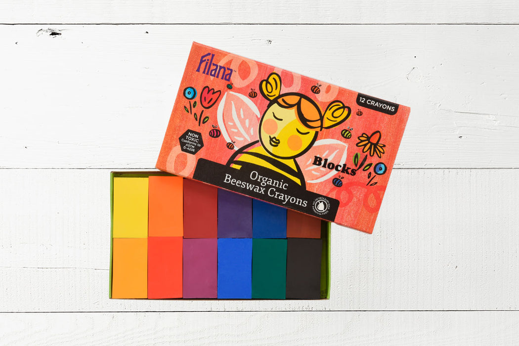 Filana Organic Beeswax Crayons - 12 Blocks