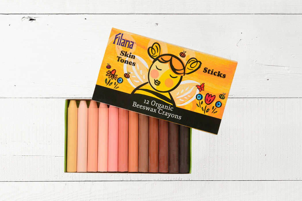 Filana Organic Skin Tones Beeswax Crayons - 12 Sticks