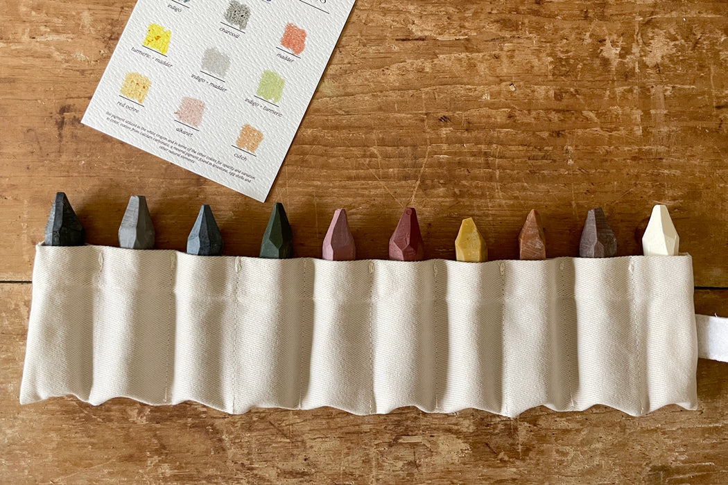 Natural Botanical Crayons With Canvas Roll