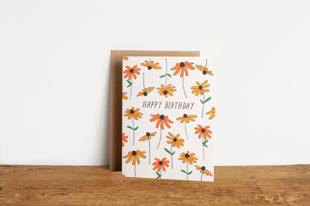 Black Eyed Susan Flower Birthday Card