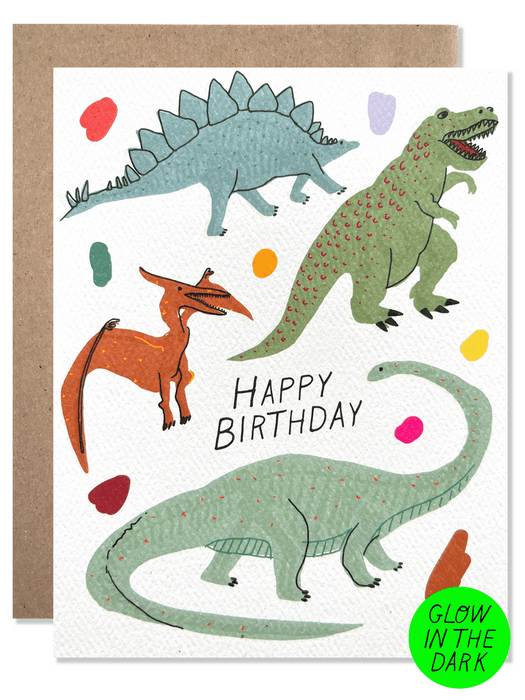 Glow In the Dark Dinosaur Birthday Card