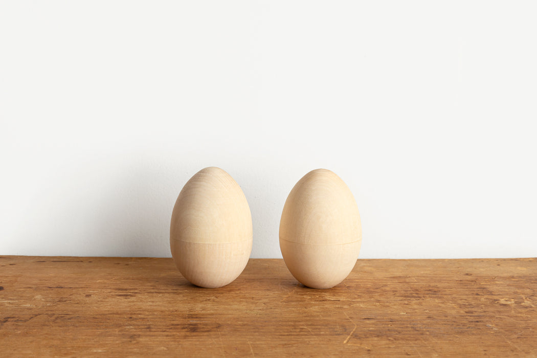 Hollow Wooden Easter Egg (Set of 2) - Woodlark Shop