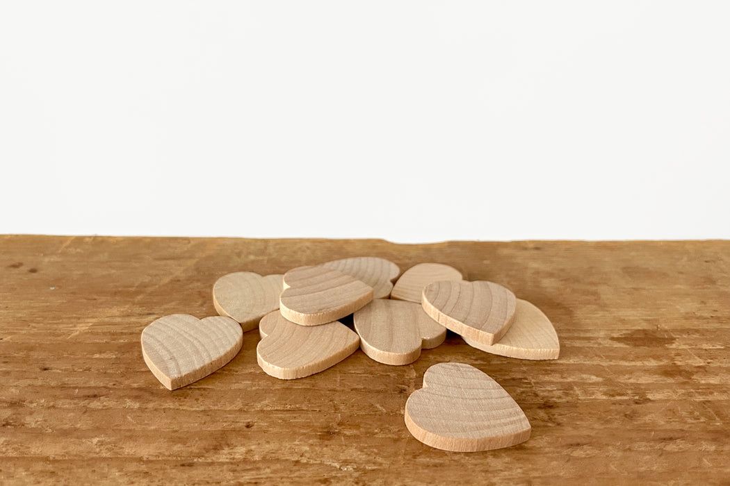 Mini Wooden Hearts