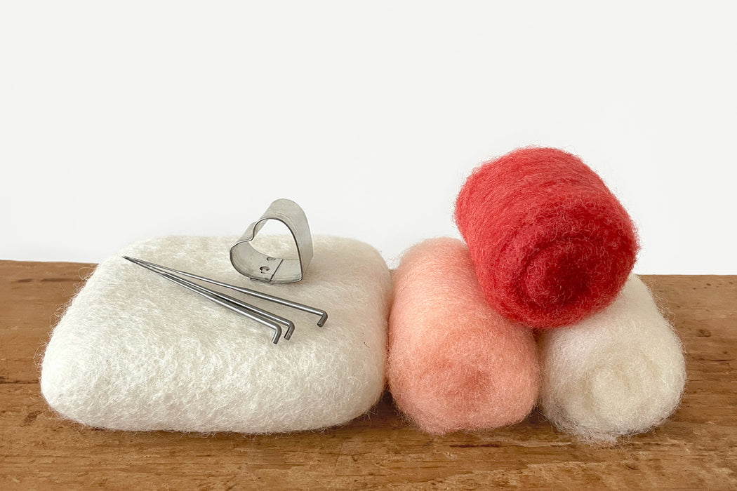 DIY Needle Felted Hearts Kit