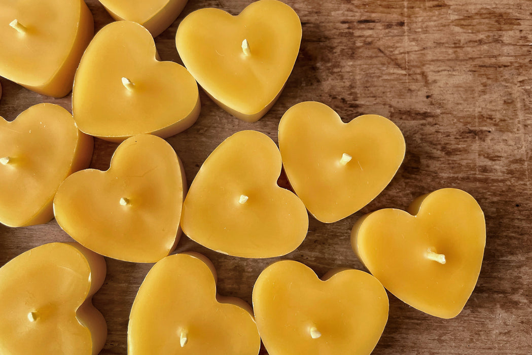 Beeswax Heart Tea Lights