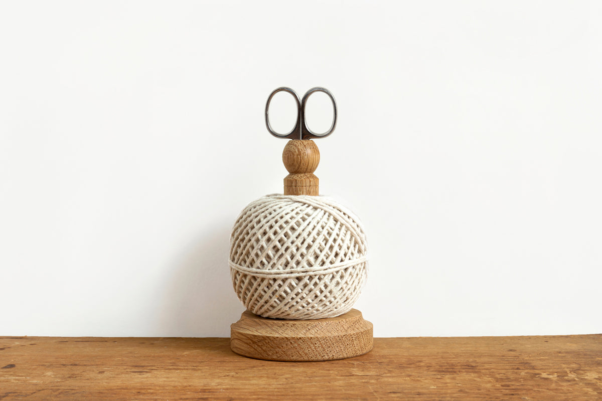 Wood String Holder with Scissors - Woodlark Shop